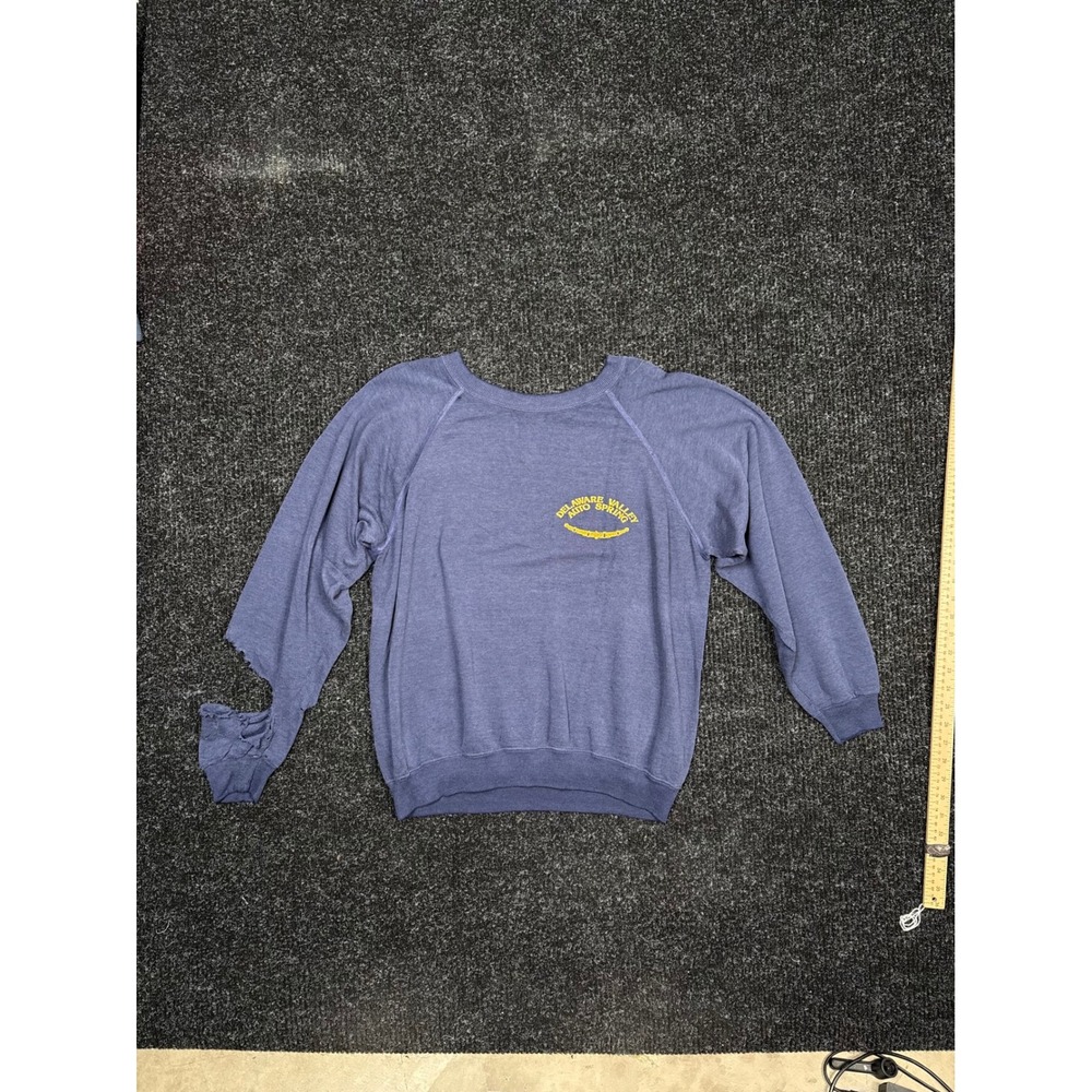 Vintage Delaware Valley Auto Spring Distressed Raglan Sweatshirt Navy Blue L